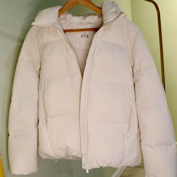 Uniqlo Women's Off-White Puffer Jacket Seamless Down Parka - Picture 5 of 14
